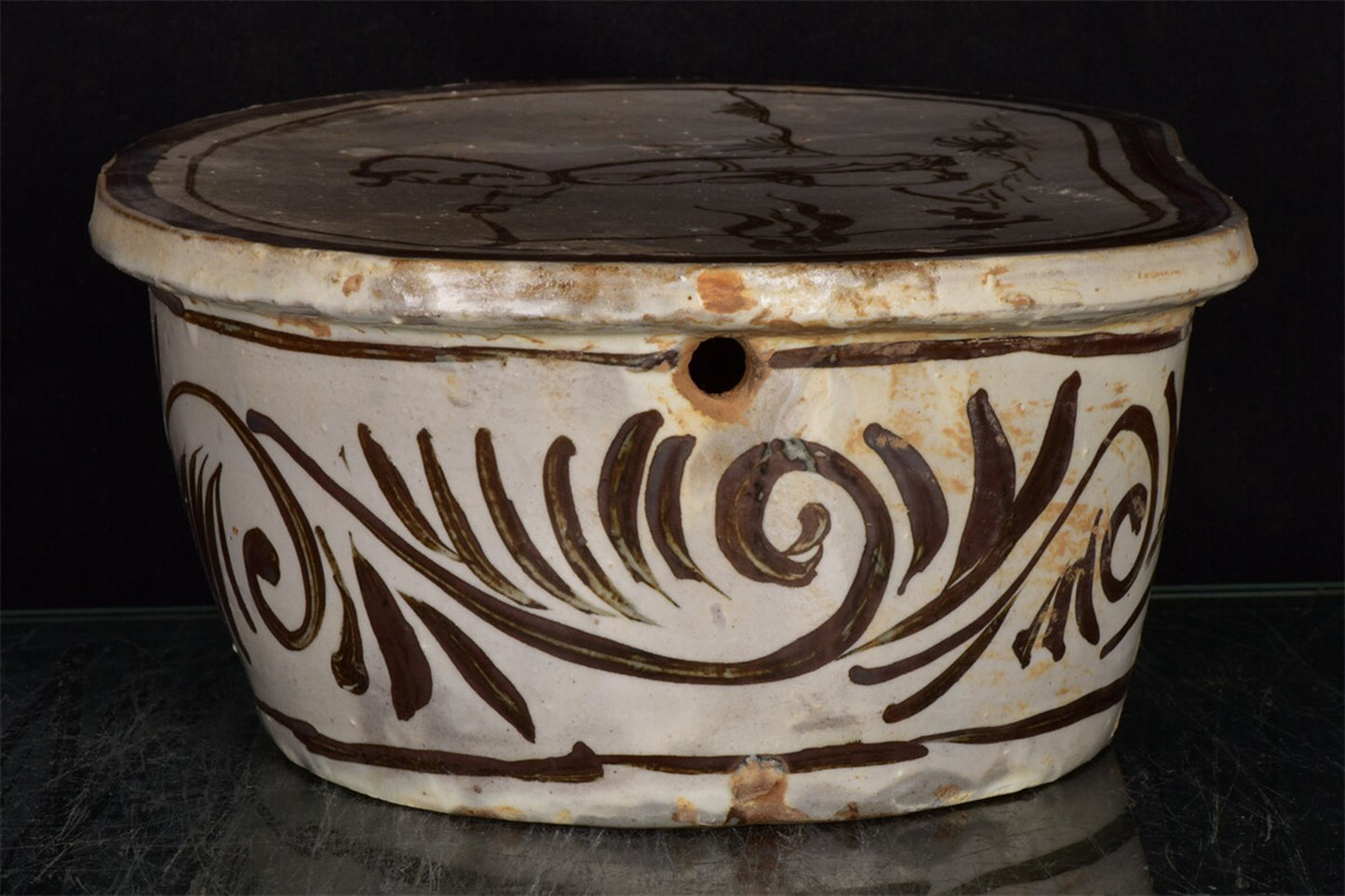 Chinese antique boy patterned porcelain pillow