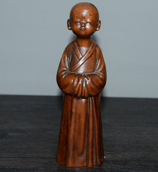 Chinese antique boxwood small monk ornaments