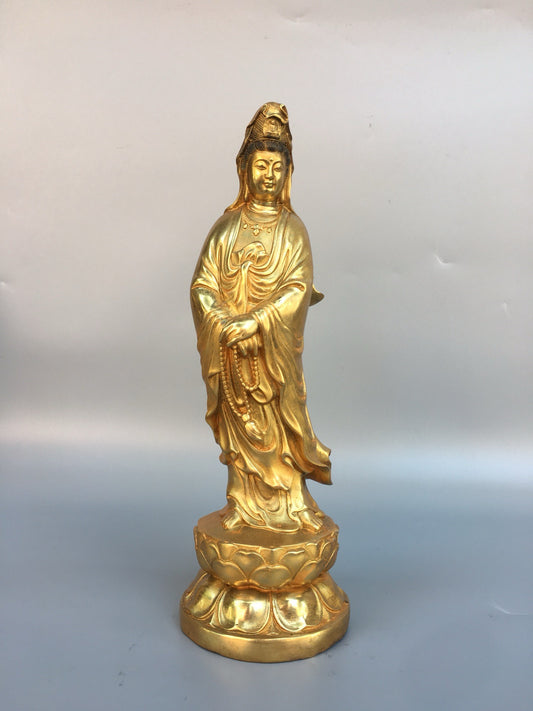 Chinese antique pure copper statue of Guanyin Bodhisattva