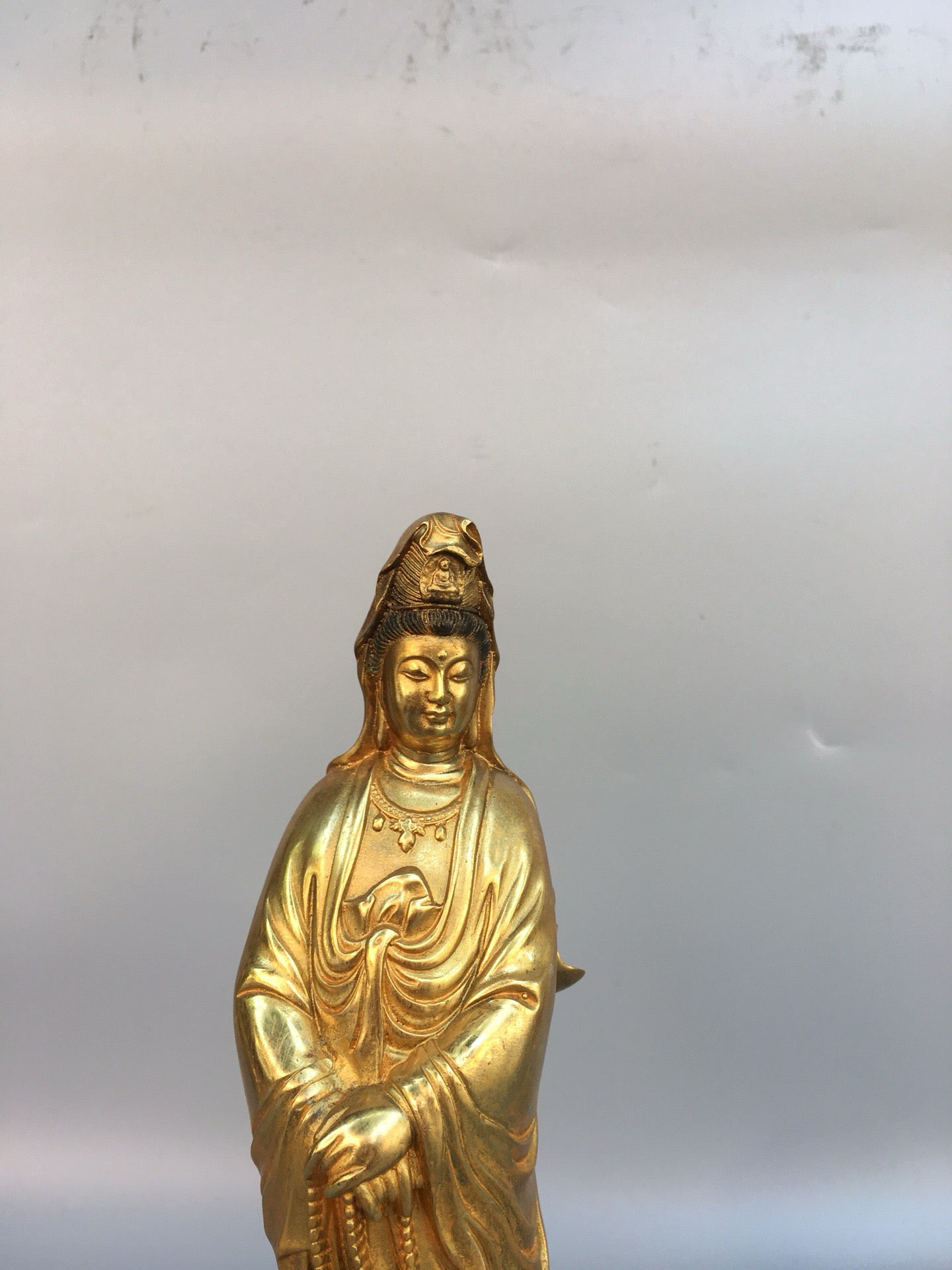 Chinese antique pure copper statue of Guanyin Bodhisattva