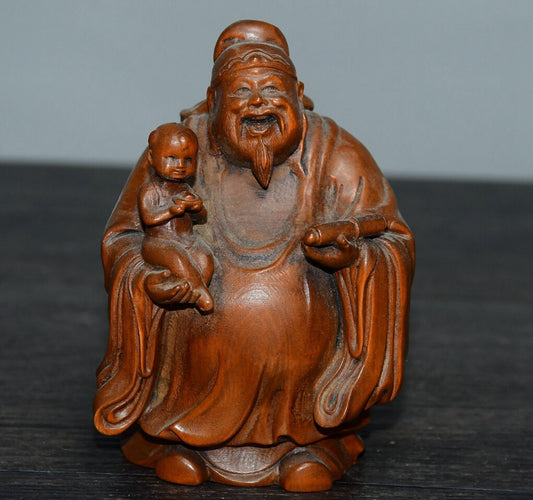 Chinese antique boxwood and star ornaments