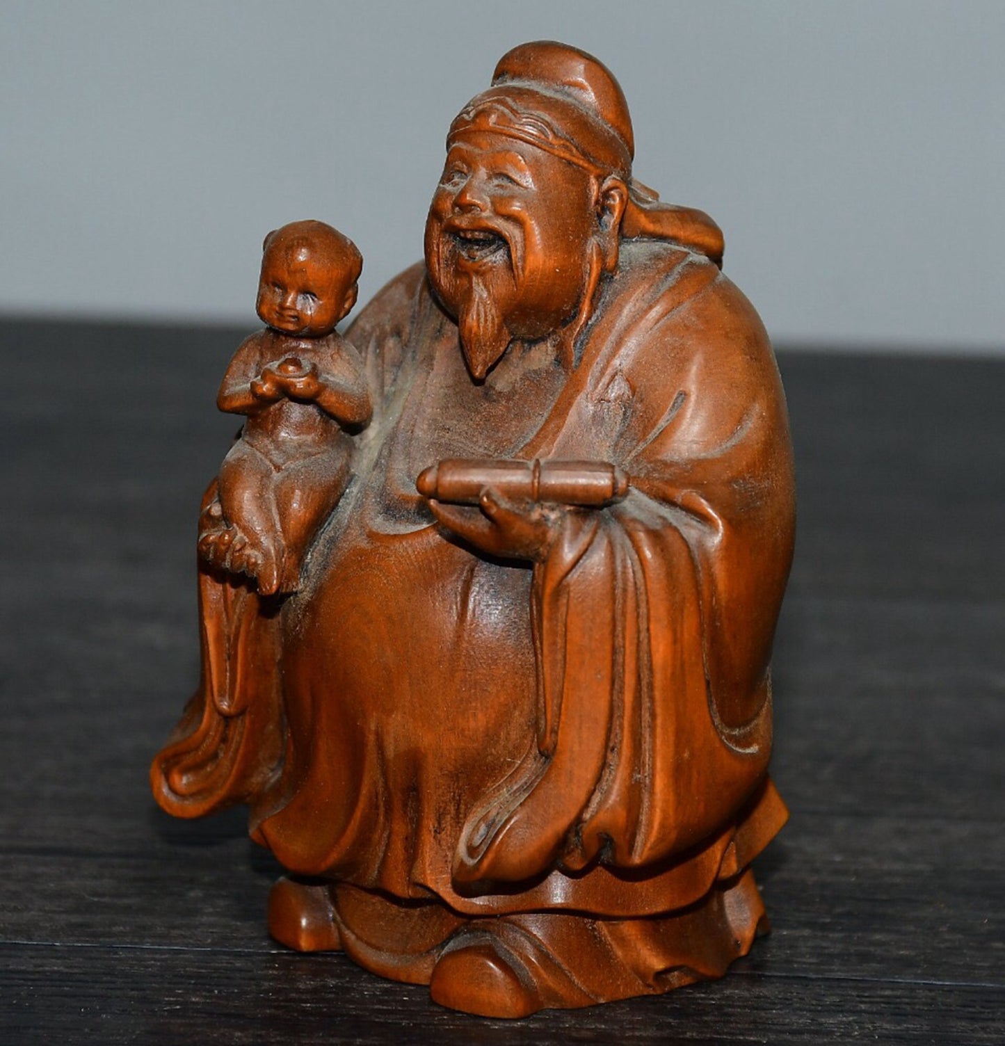 Chinese antique boxwood and star ornaments