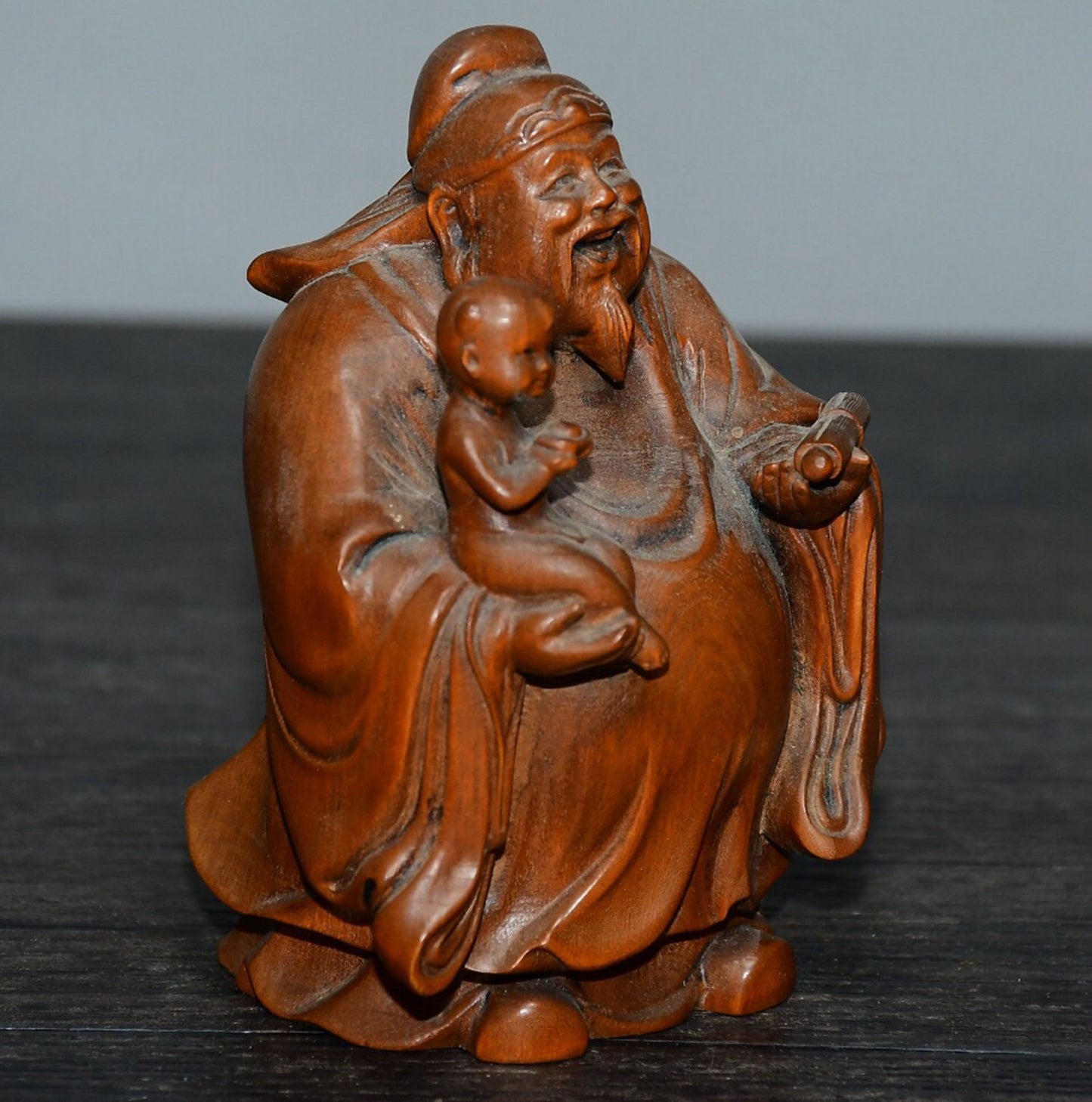 Chinese antique boxwood and star ornaments