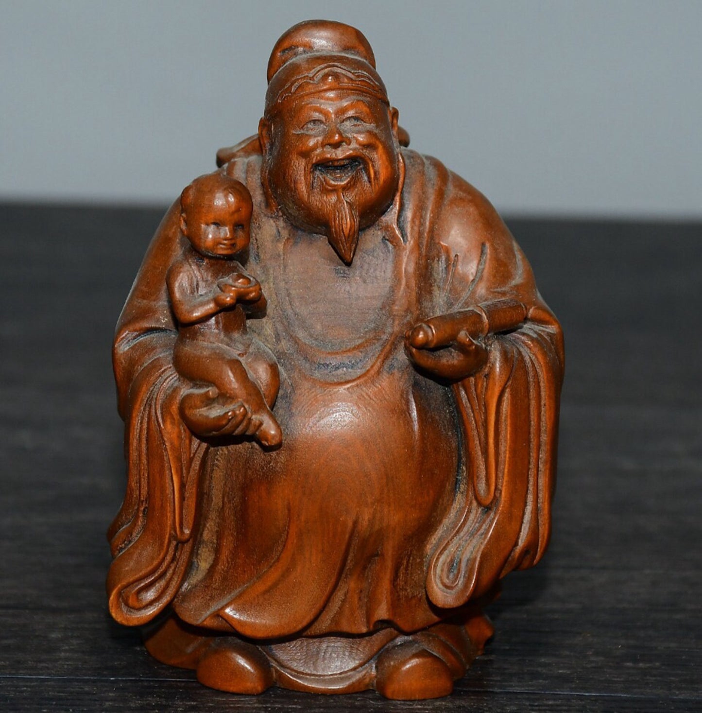 Chinese antique boxwood and star ornaments