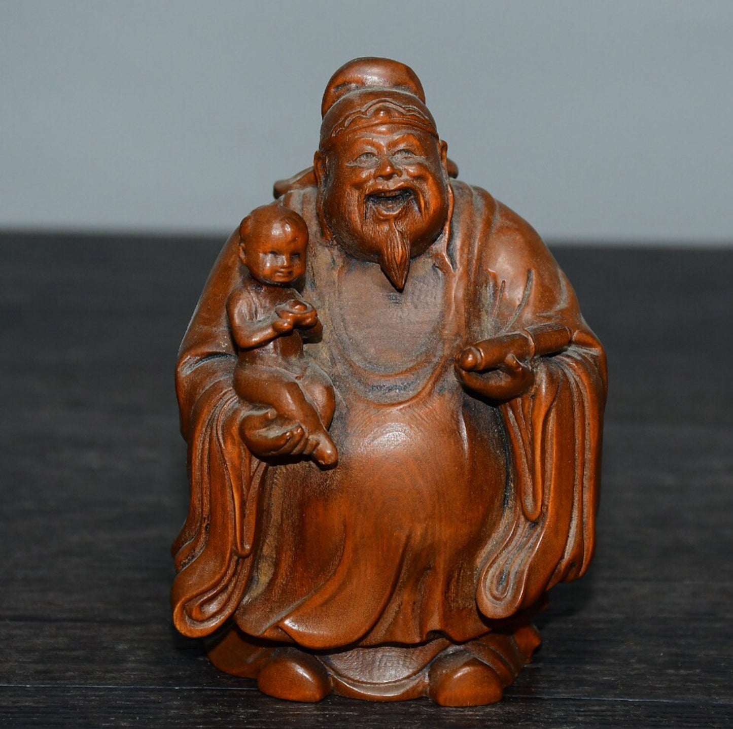 Chinese antique boxwood and star ornaments