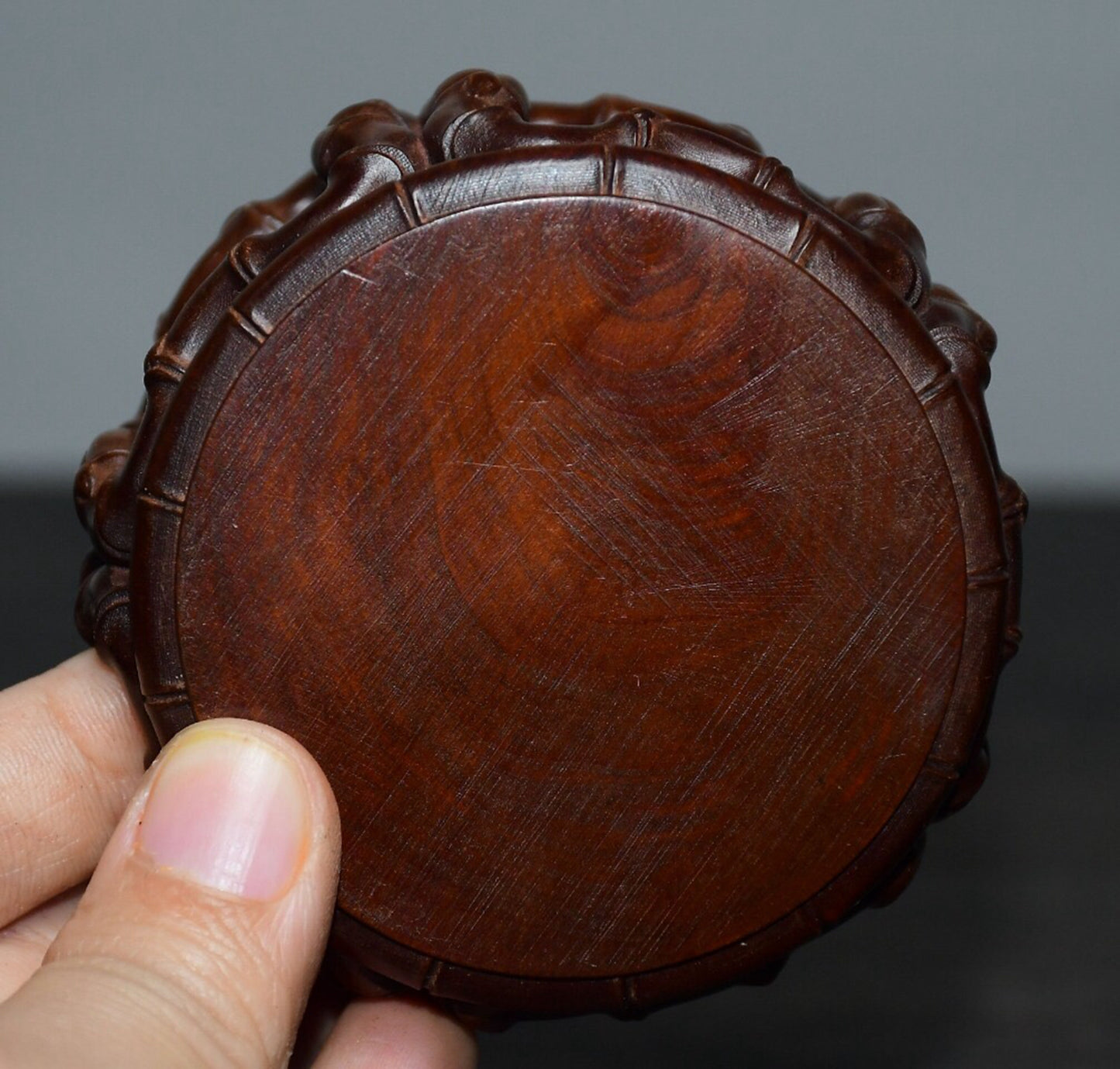 Chinese antique boxwood base ornaments