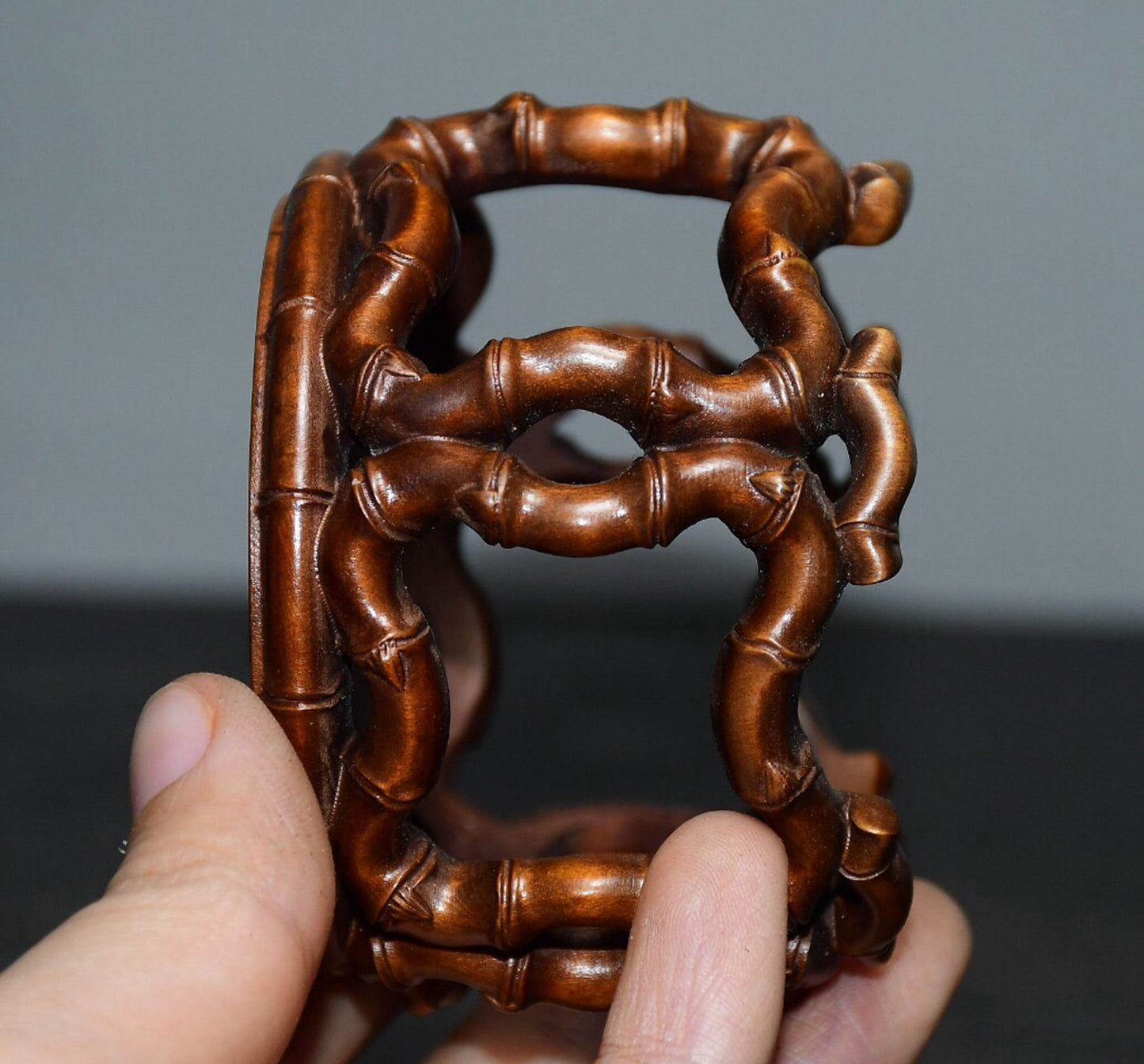 Chinese antique boxwood base ornaments