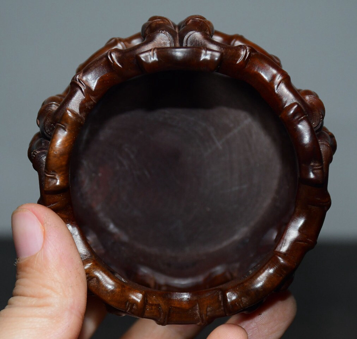 Chinese antique boxwood base ornaments