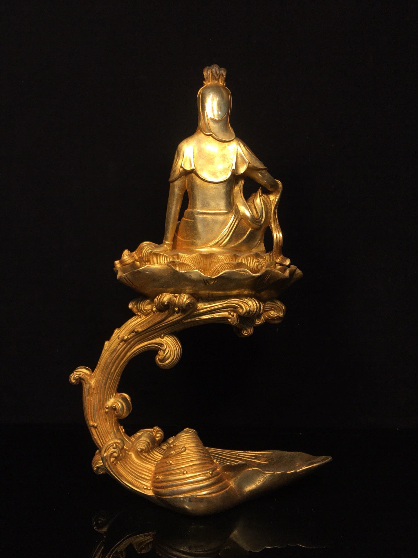 Chinese antique pure copper statue of Avalokitesvara Bodhisattva