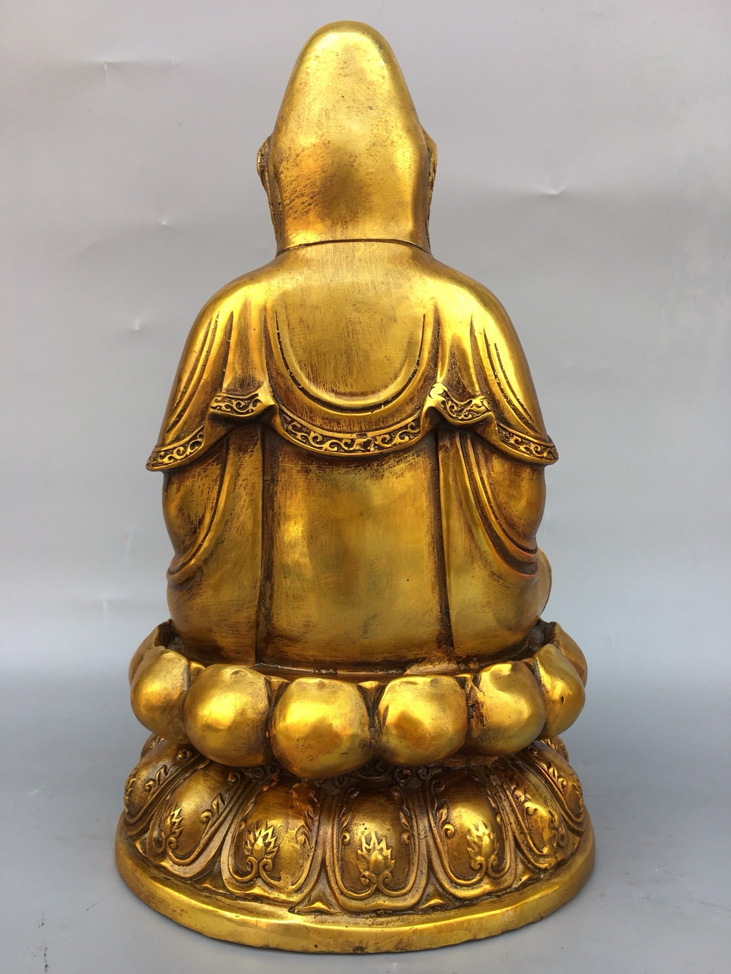Chinese antique pure copper statue of Guanyin Bodhisattva giving birth