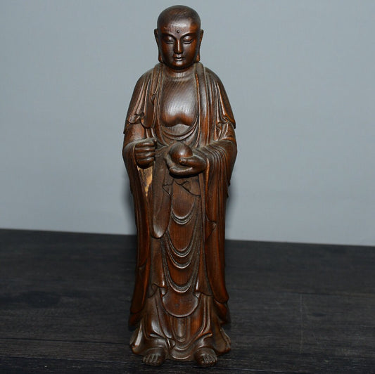 Chinese antique boxwood ground storage Bodhisattva ornaments