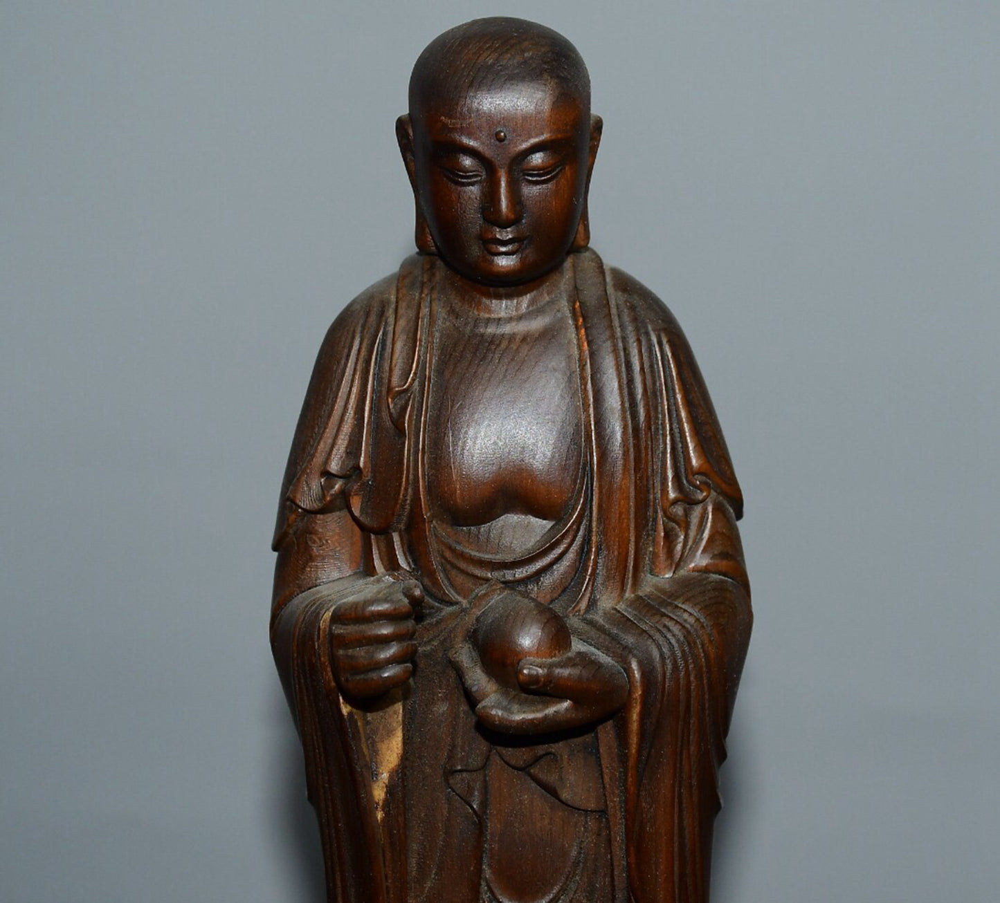 Chinese antique boxwood ground storage Bodhisattva ornaments