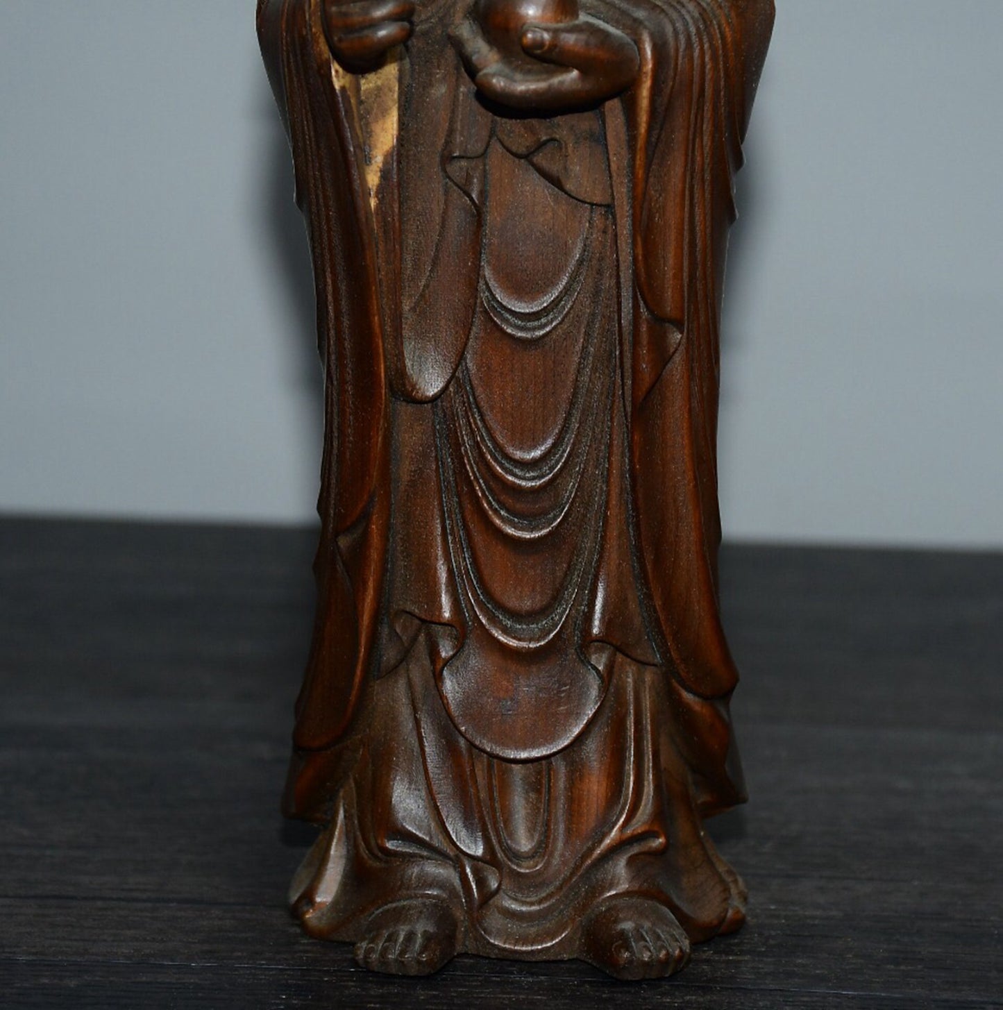 Chinese antique boxwood ground storage Bodhisattva ornaments