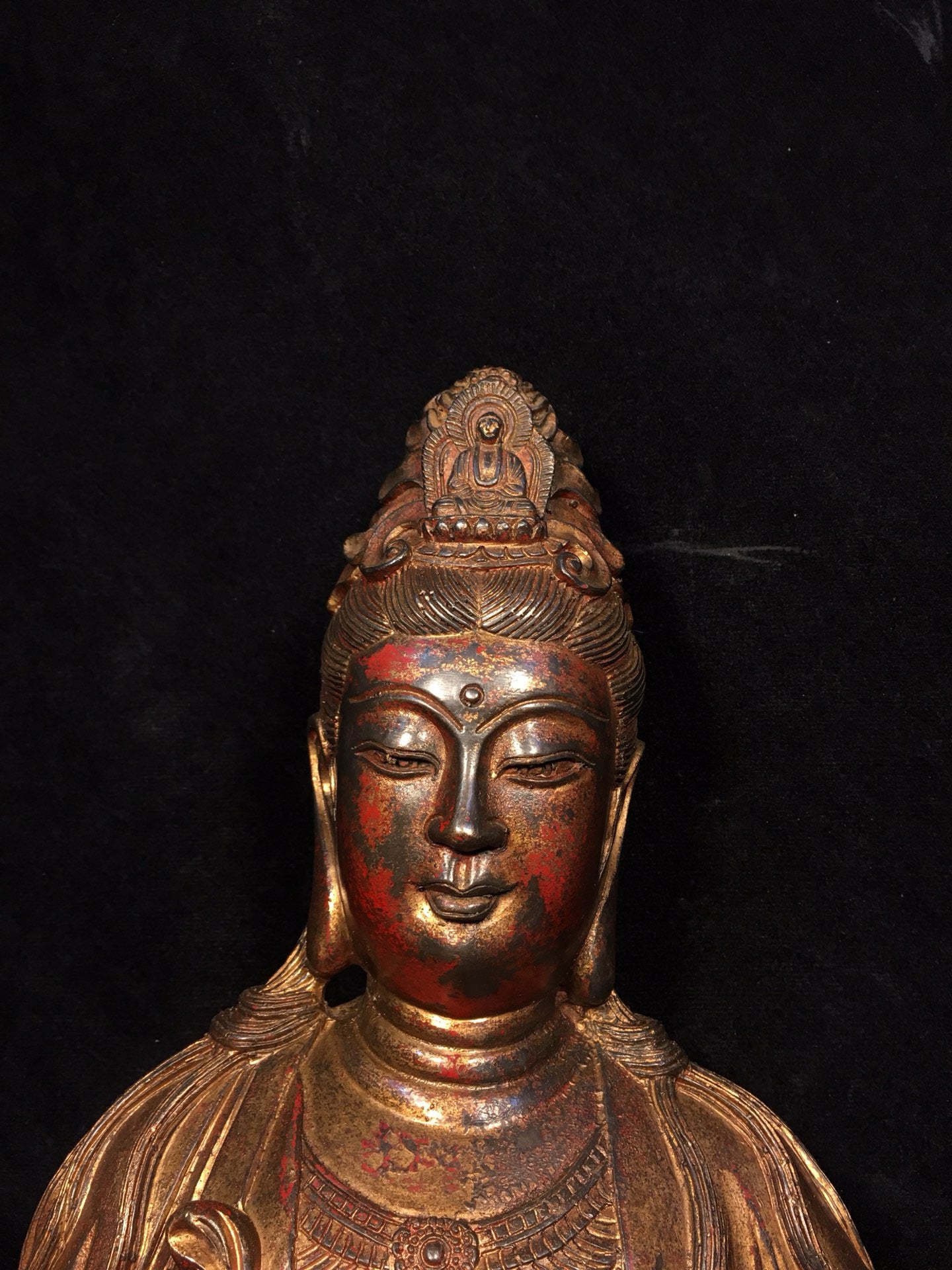 Chinese antique pure copper statue of Avalokitesvara Bodhisattva
