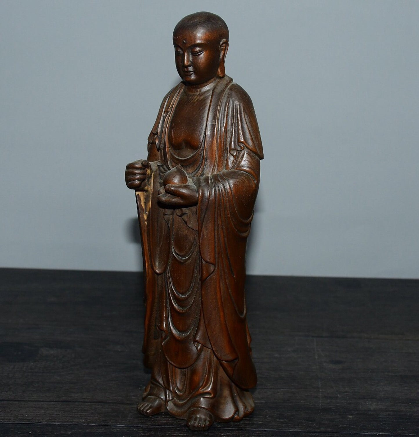 Chinese antique boxwood ground storage Bodhisattva ornaments
