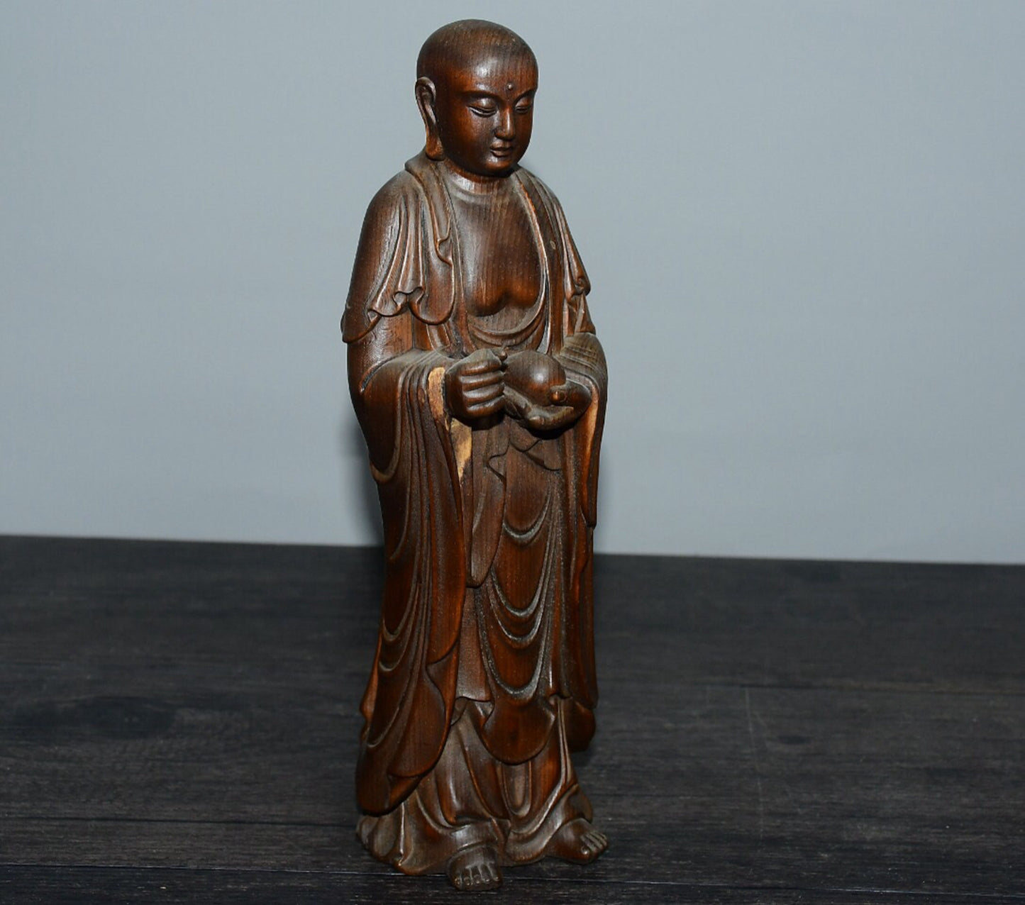 Chinese antique boxwood ground storage Bodhisattva ornaments