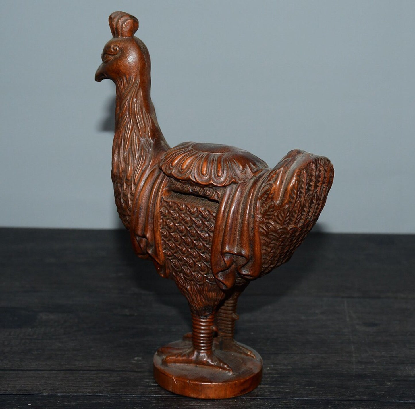 Chinese antique boxwood chicken ornament