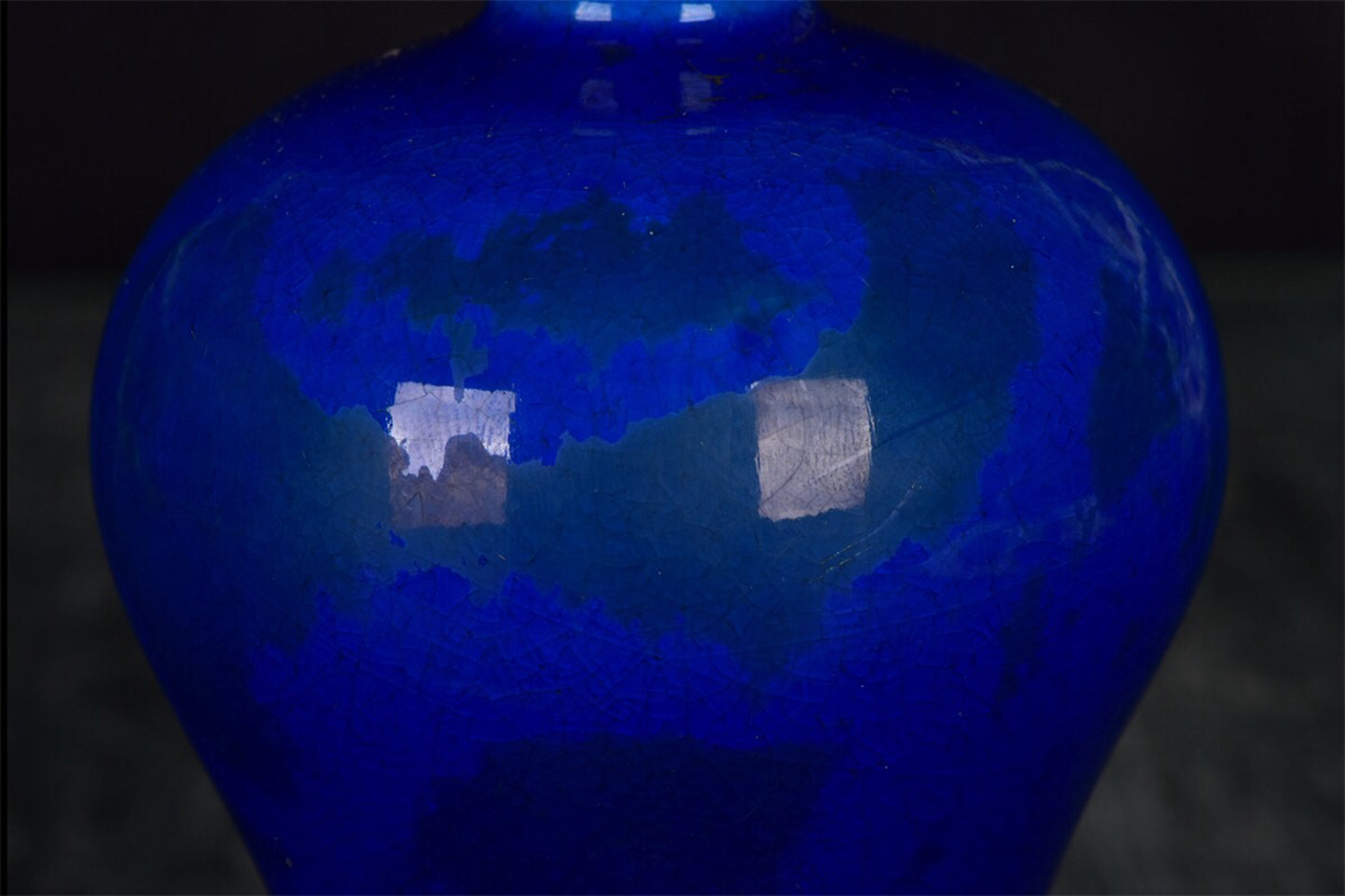 Chinese antique blue glazed sliced plum vase