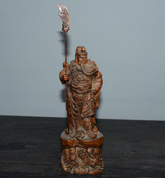 Chinese antique boxwood Guan Gong ornaments
