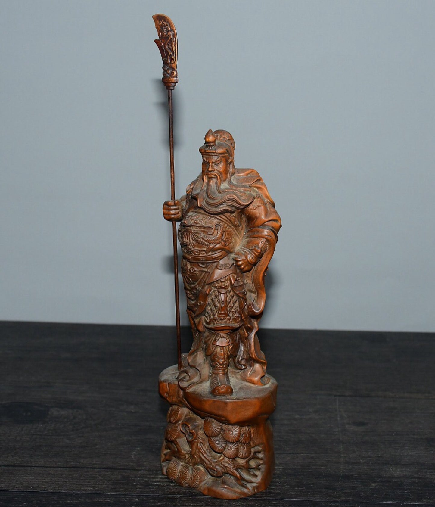 Chinese antique boxwood Guan Gong ornaments