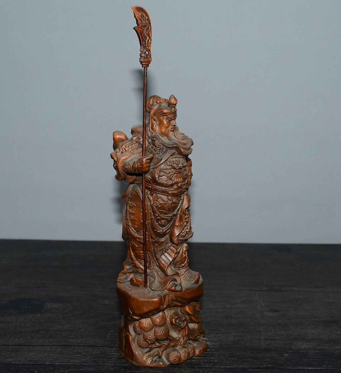Chinese antique boxwood Guan Gong ornaments
