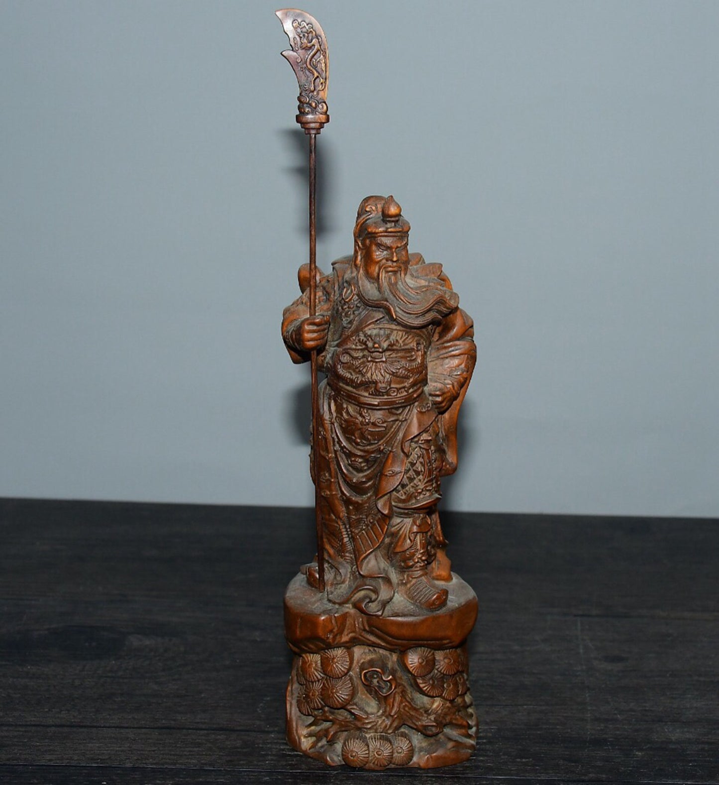 Chinese antique boxwood Guan Gong ornaments