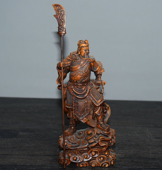Chinese antique boxwood Guan Gong ornaments