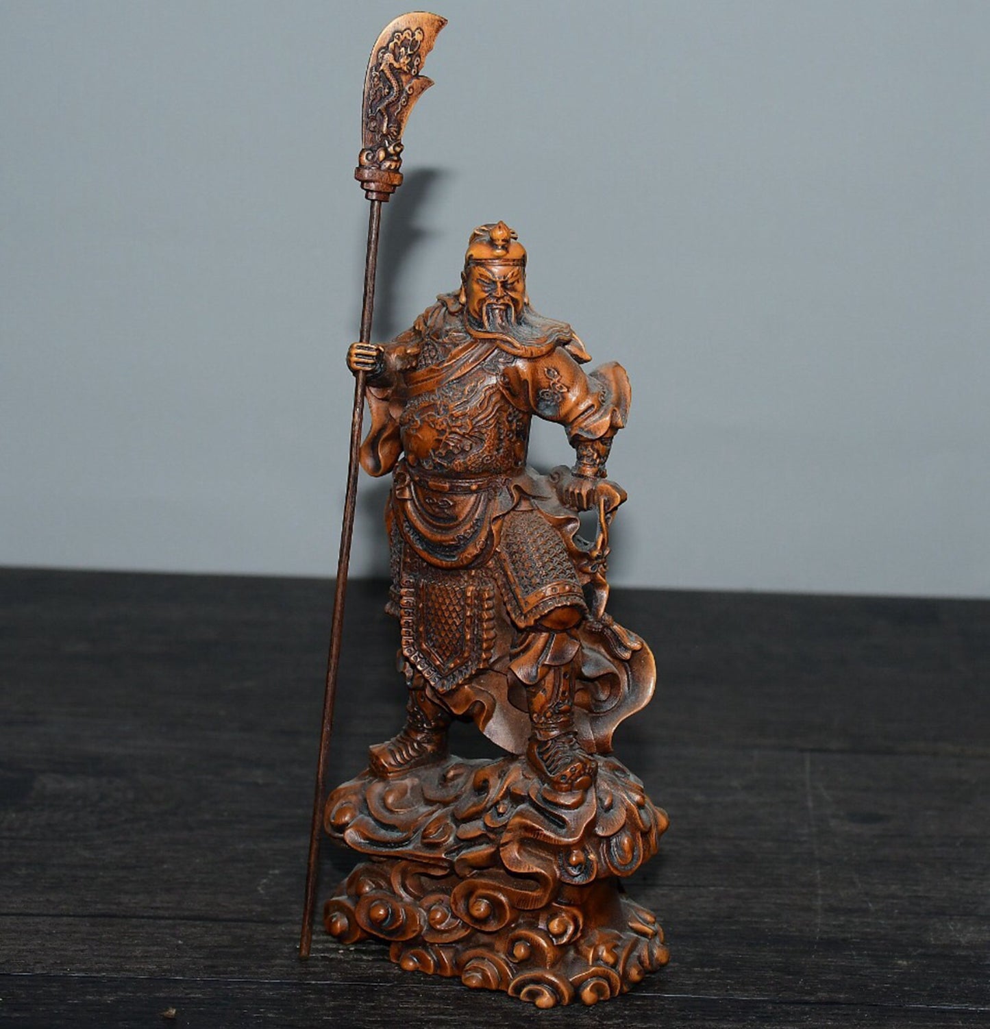 Chinese antique boxwood Guan Gong ornaments