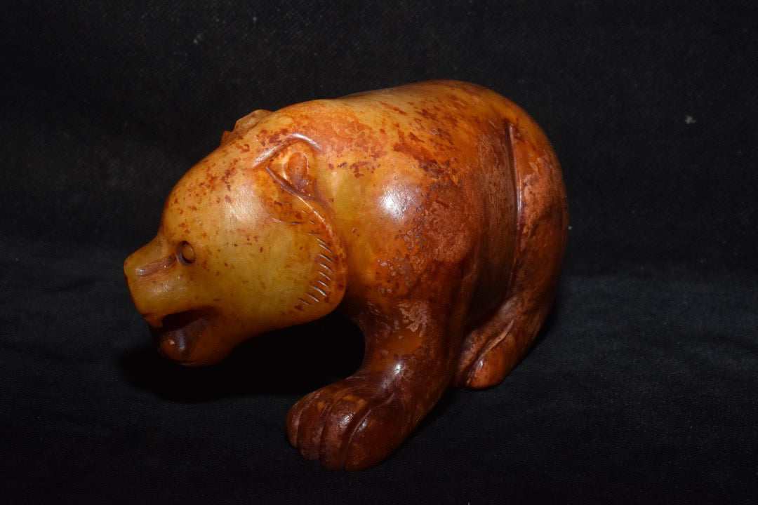 Chinese Antique Old Jade Bear