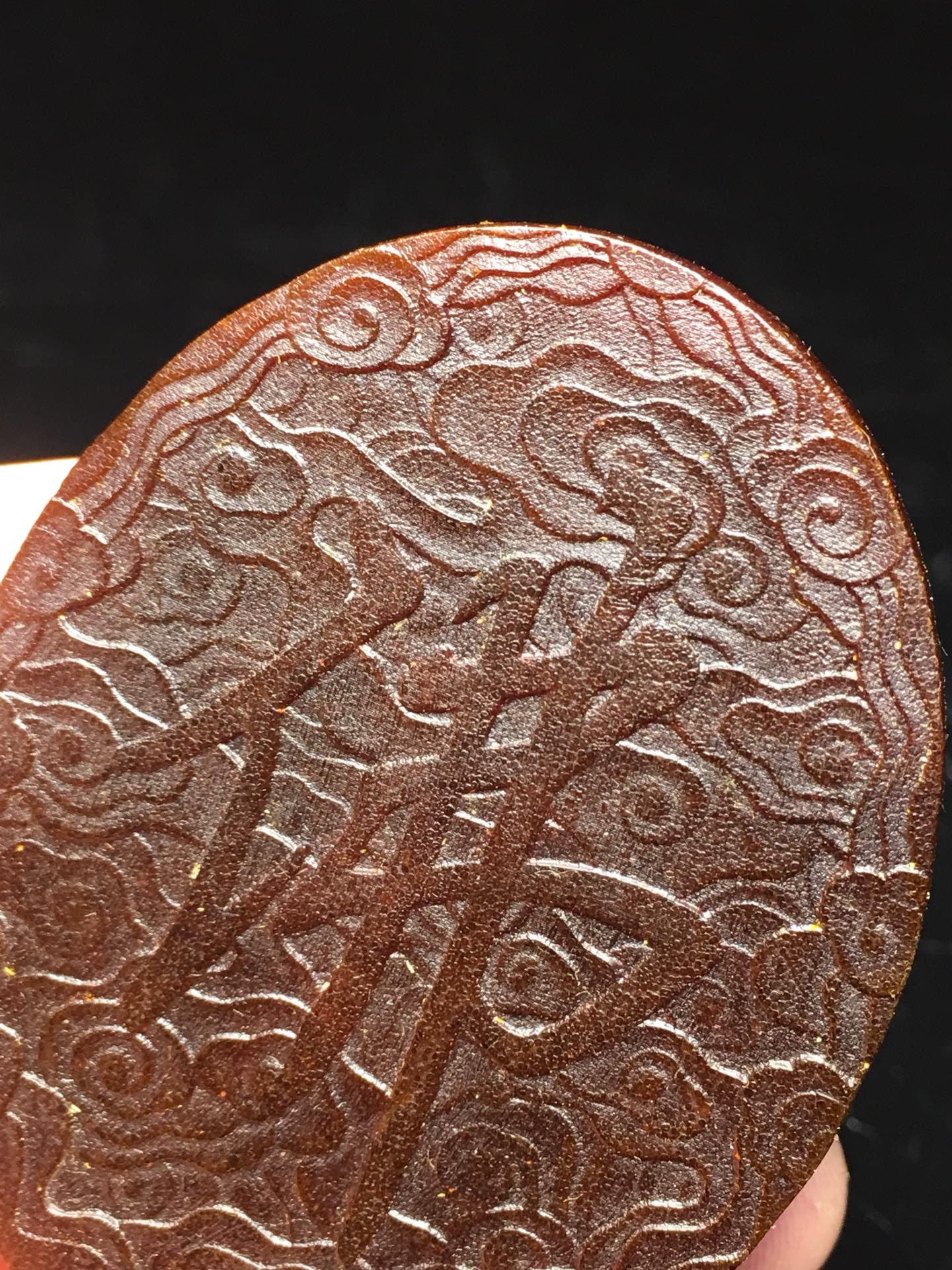 Chinese antique rhinoceros horn hand carved Maitreya Buddha plaque