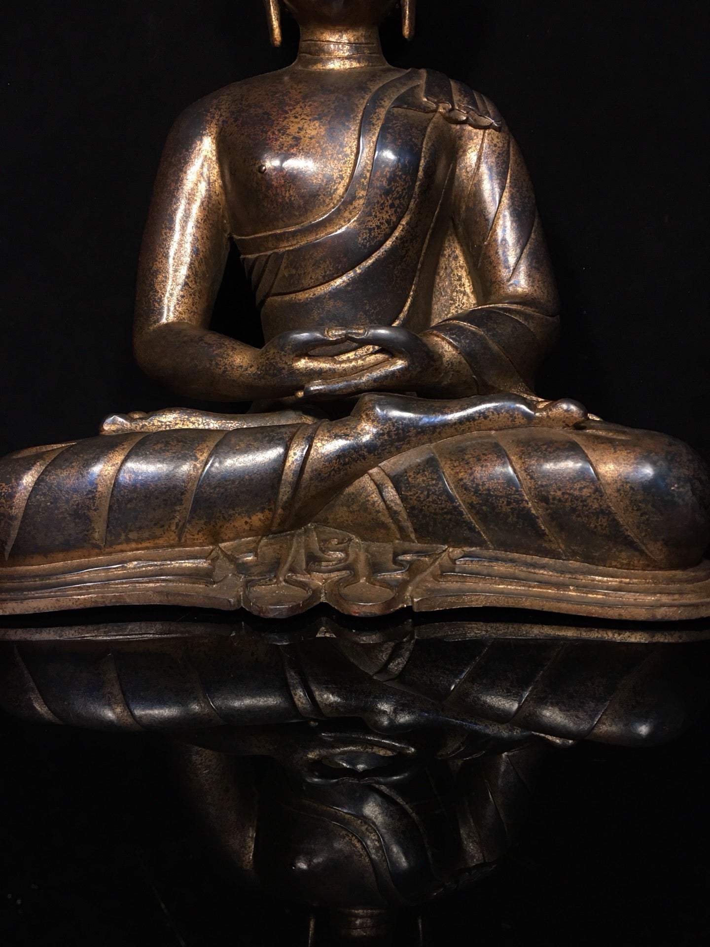 Chinese antique pure copper statue of Shakyamuni Buddha