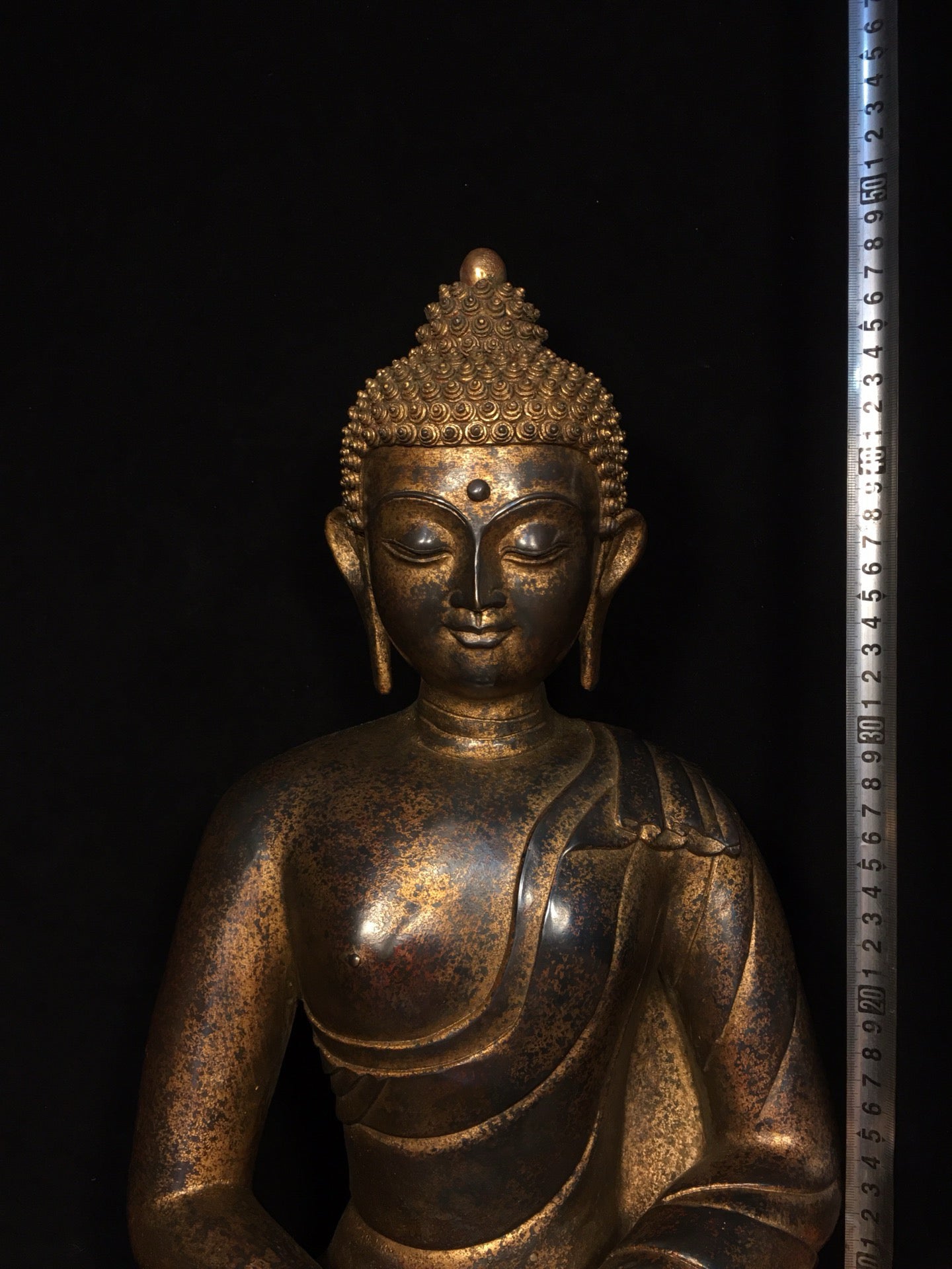 Chinese antique pure copper statue of Shakyamuni Buddha