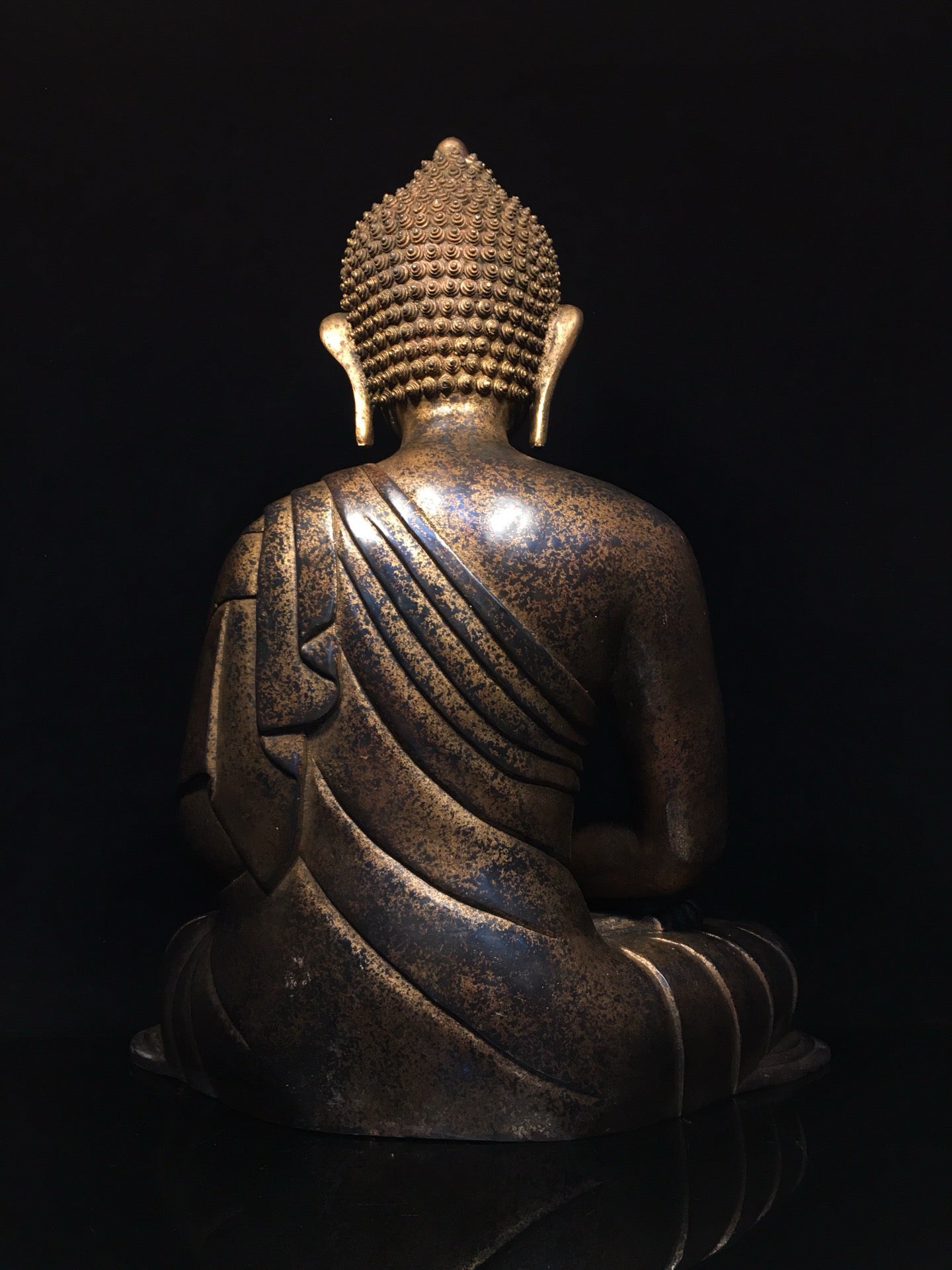 Chinese antique pure copper statue of Shakyamuni Buddha