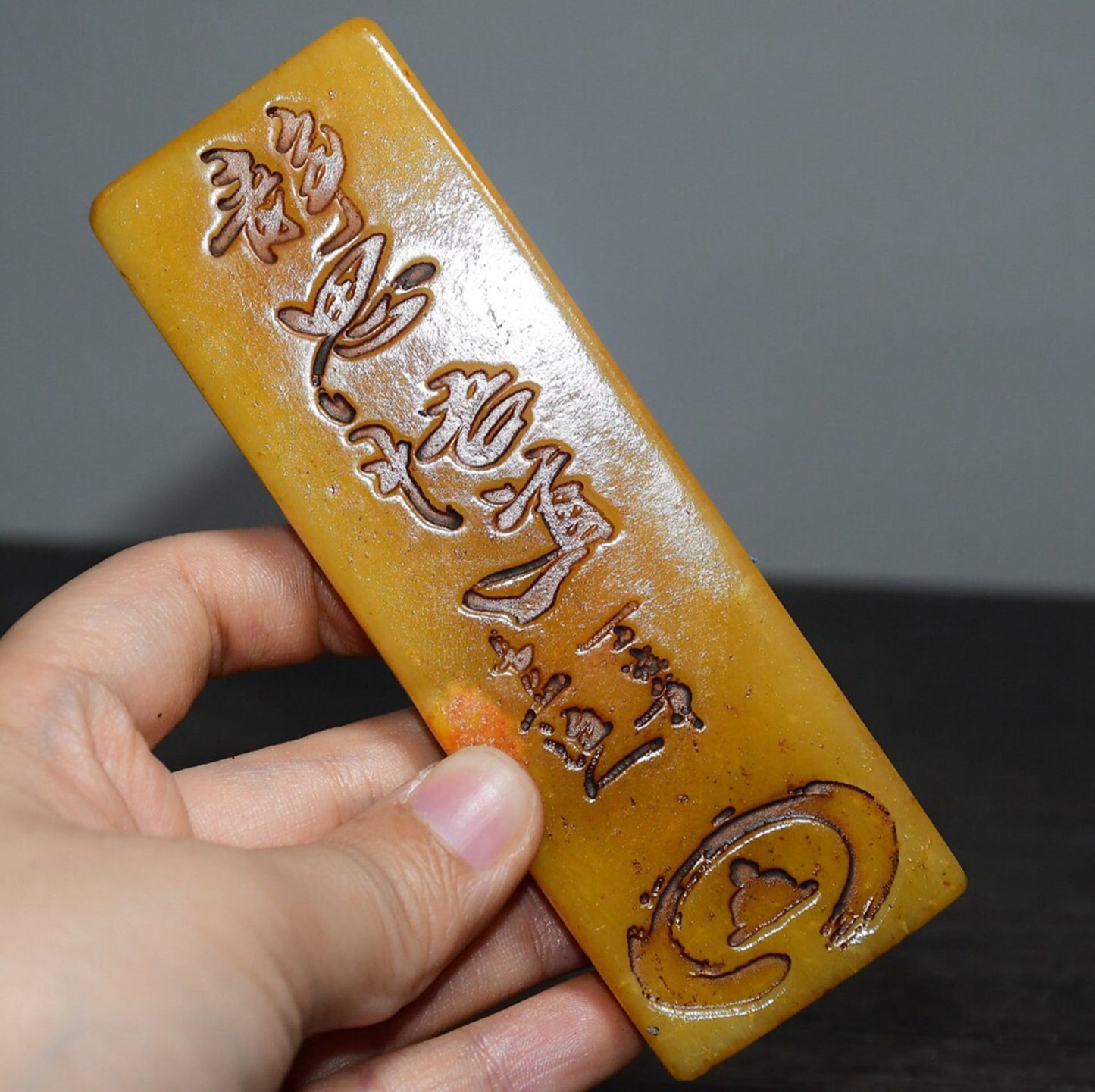 Chinese Antique Tian Huang Shoushan Shi Jingsi Zhenzhi Seal Decoration
