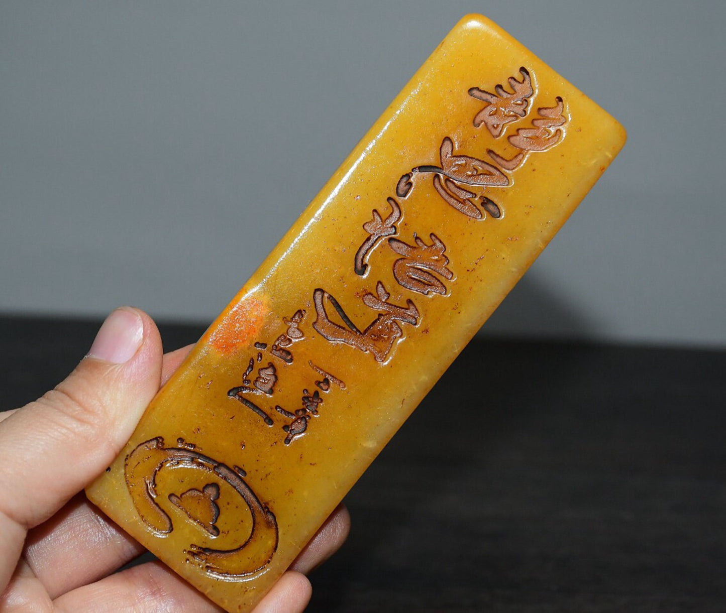 Chinese Antique Tian Huang Shoushan Shi Jingsi Zhenzhi Seal Decoration