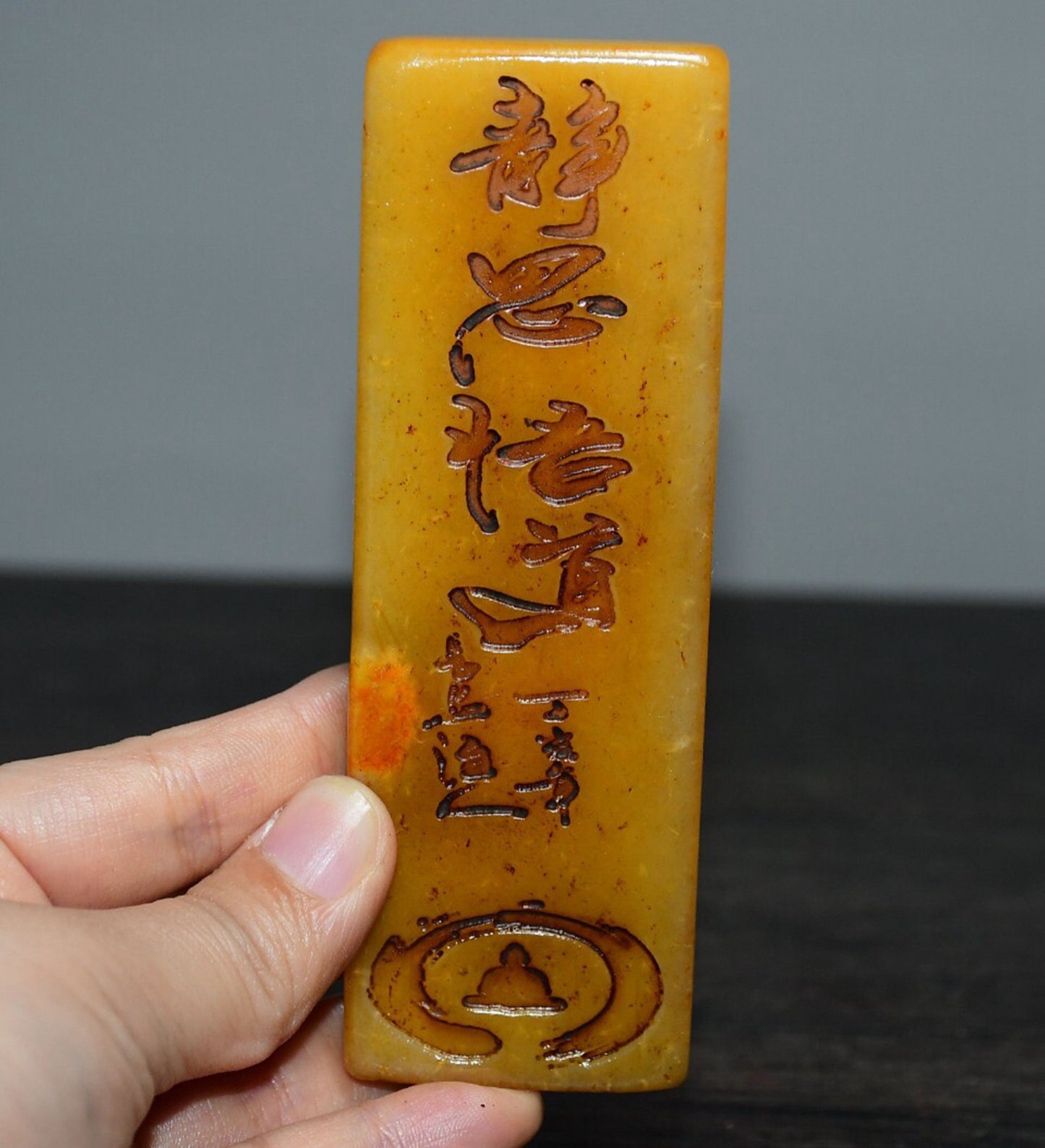Chinese Antique Tian Huang Shoushan Shi Jingsi Zhenzhi Seal Decoration