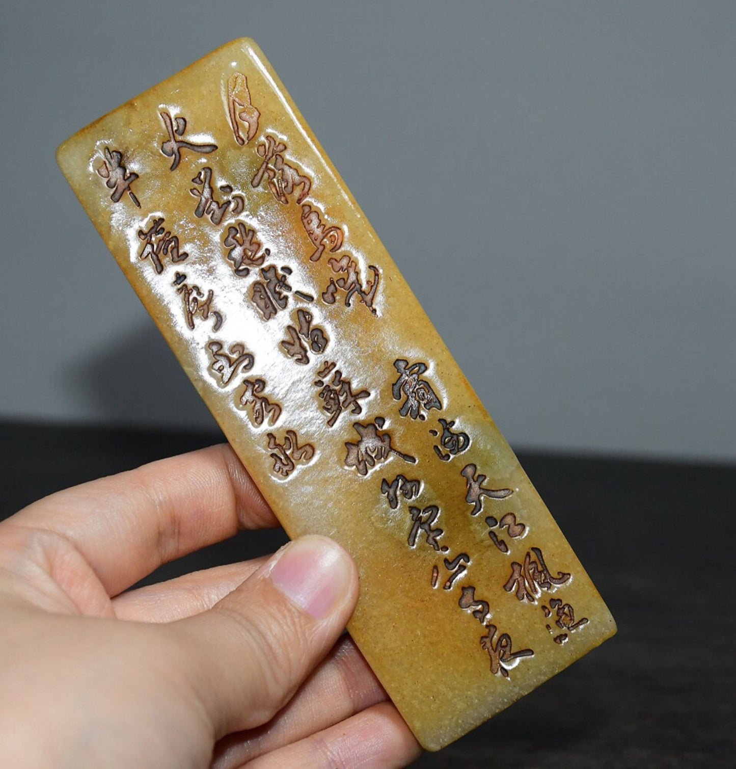 Chinese Antique Tian Huang Shou Shan Stone Textbook and Seal Decoration