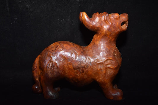 Chinese Antique Old Jade Qilin