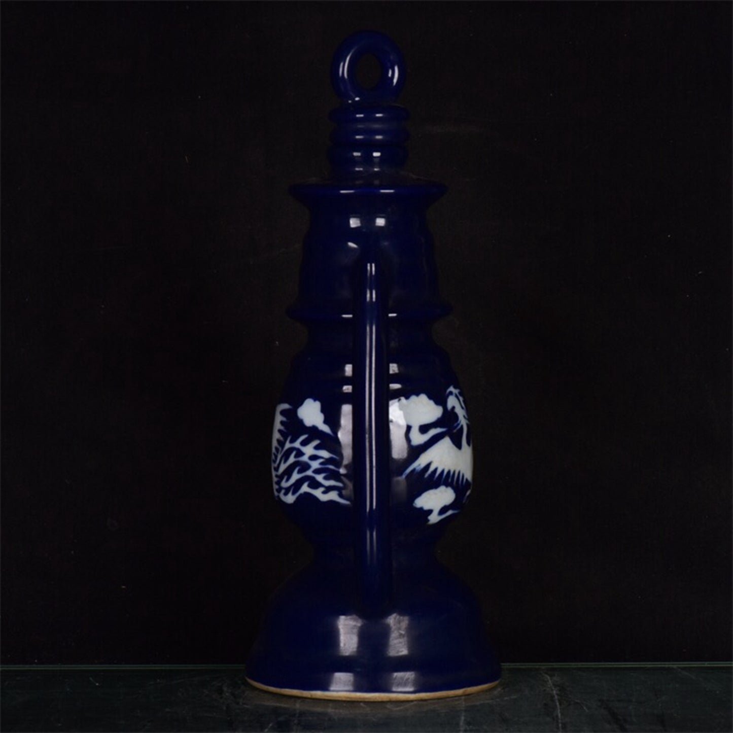 Chinese antique blue and white phoenix patterned horse lantern