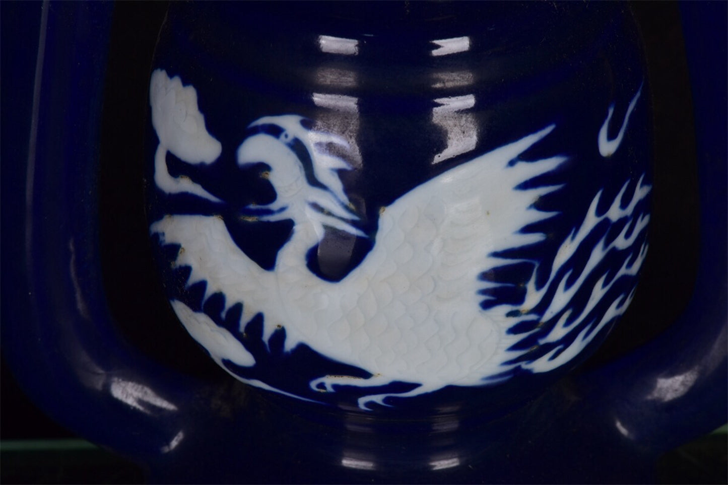 Chinese antique blue and white phoenix patterned horse lantern