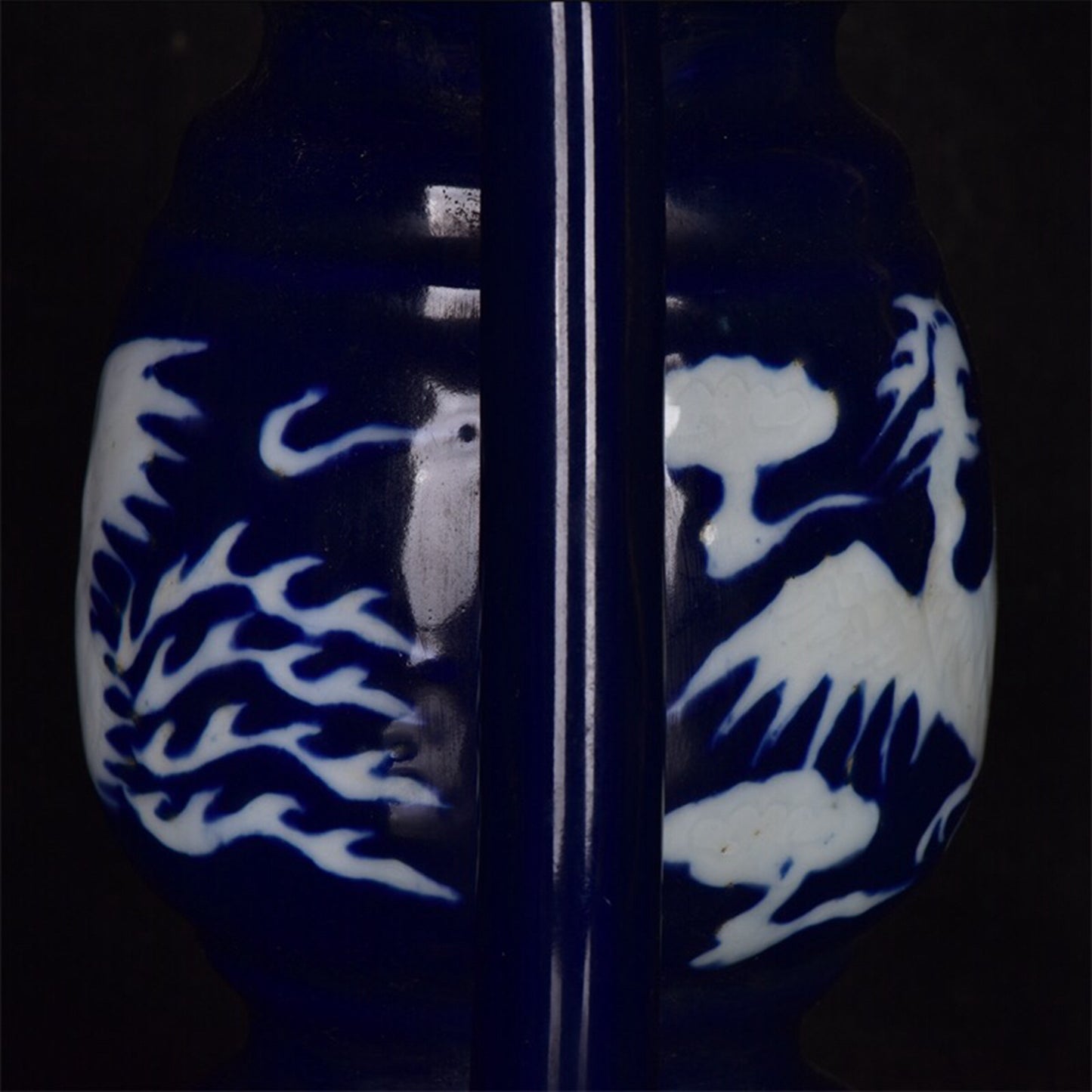 Chinese antique blue and white phoenix patterned horse lantern