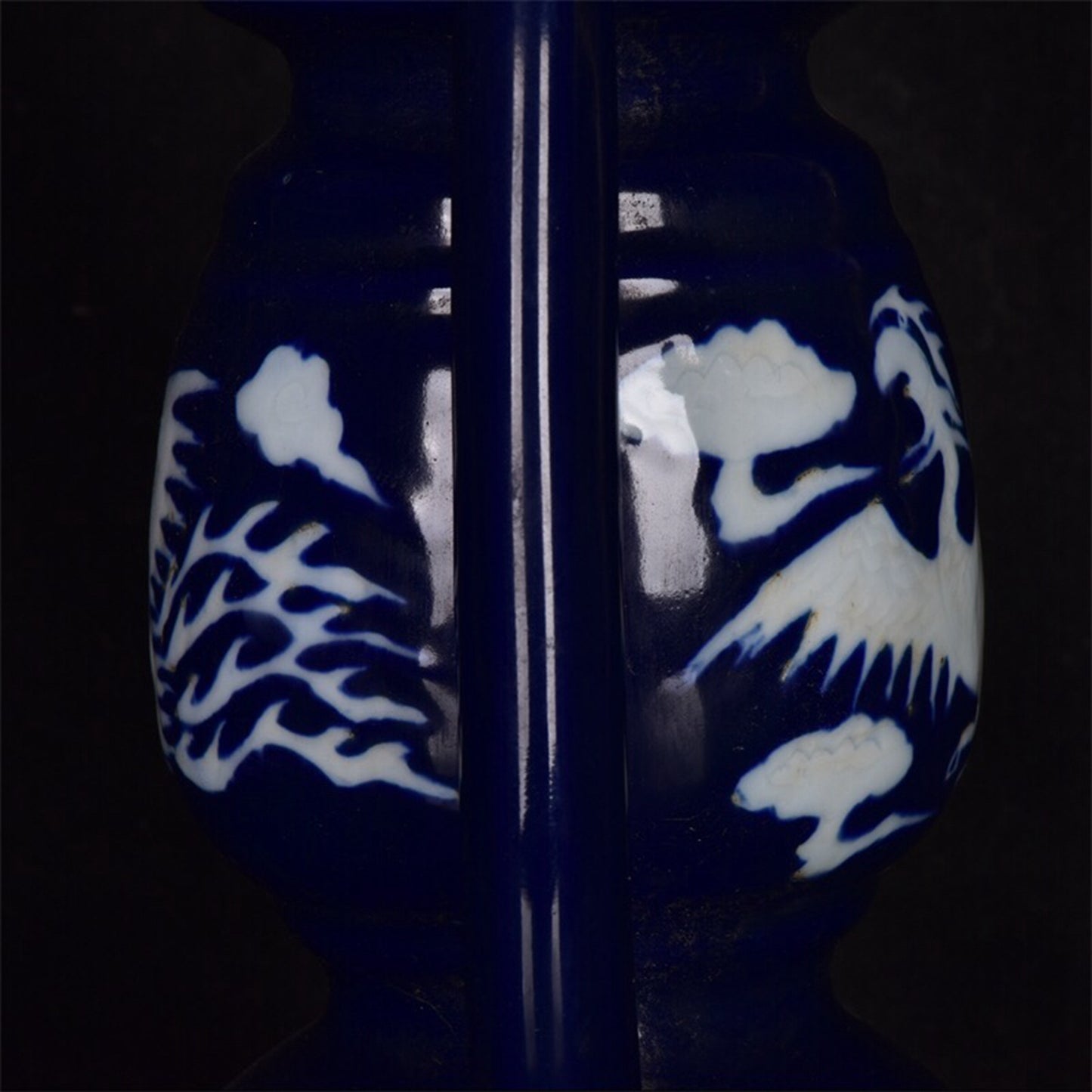 Chinese antique blue and white phoenix patterned horse lantern