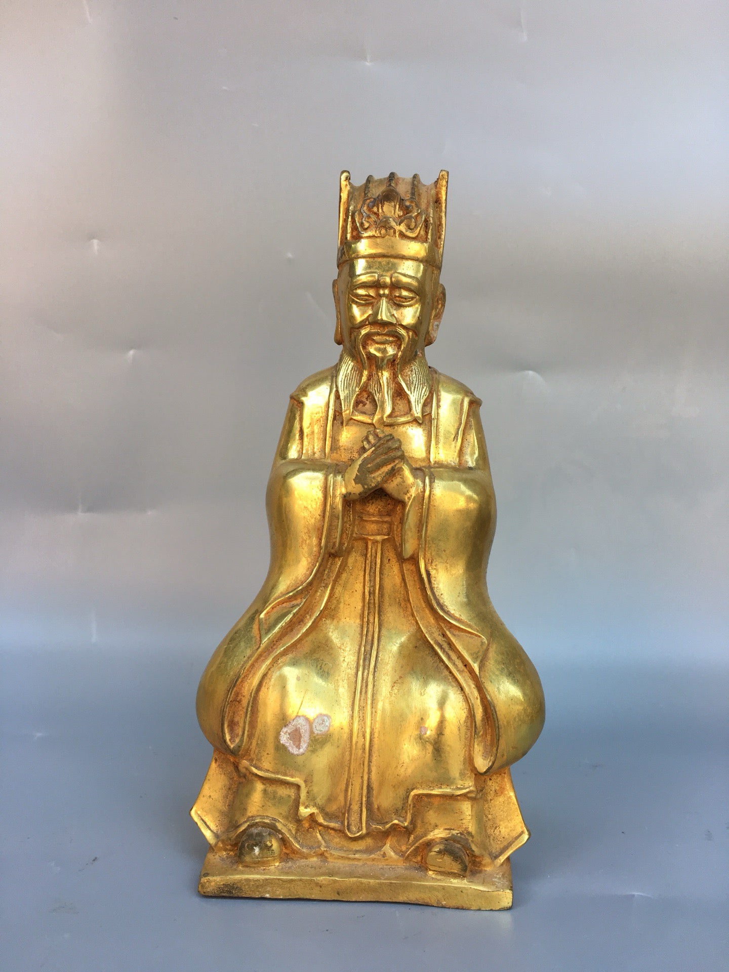 Chinese antique bronze gilded figure statues
