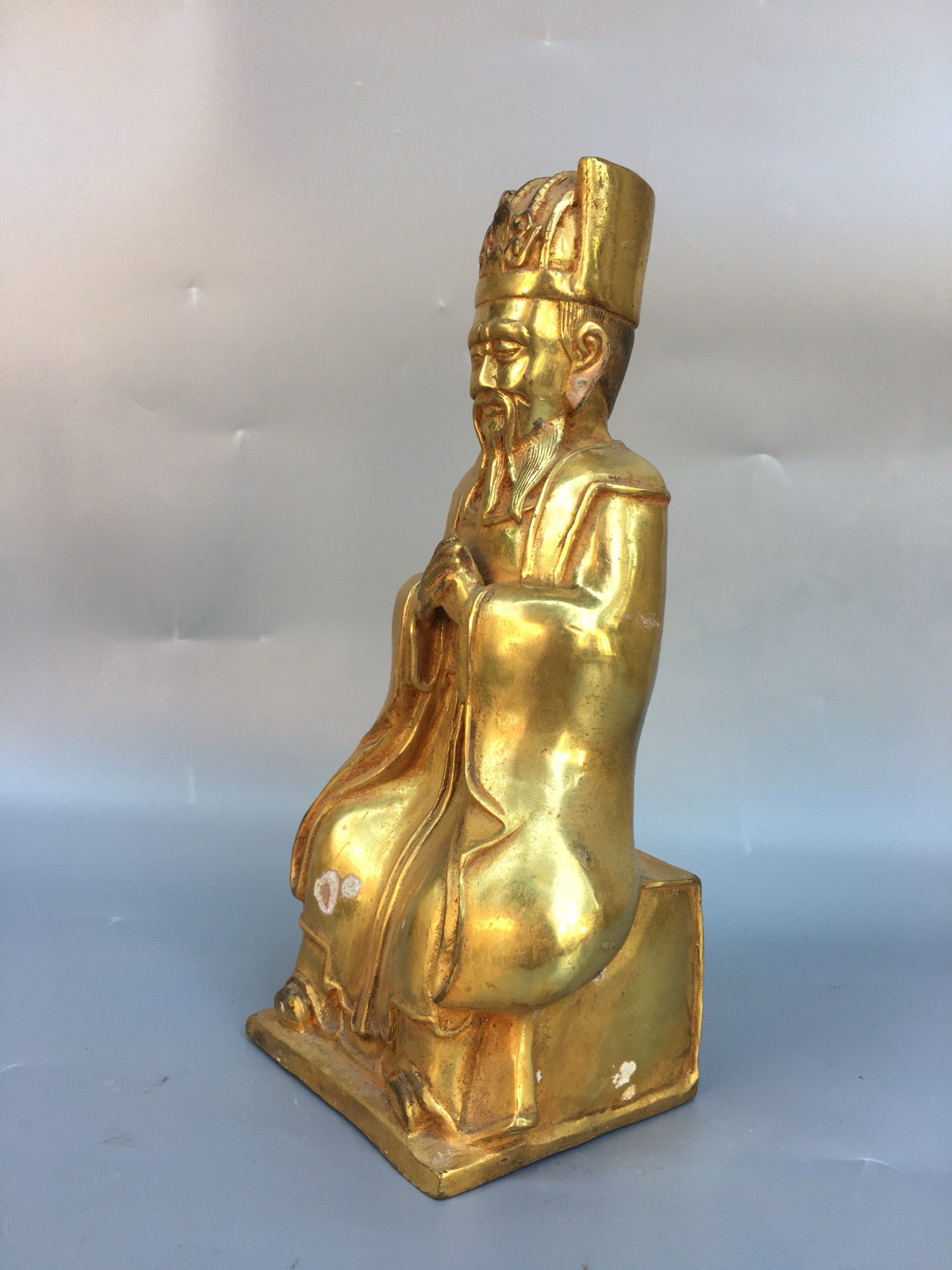 Chinese antique bronze gilded figure statues