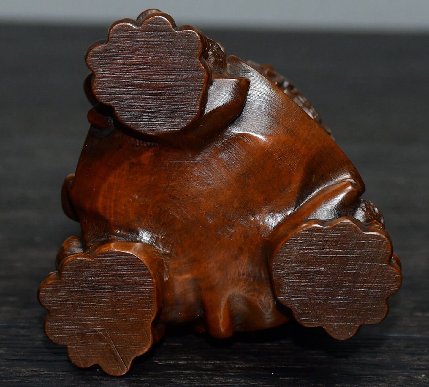 Chinese antique boxwood Baifu Linmen gourd ornament