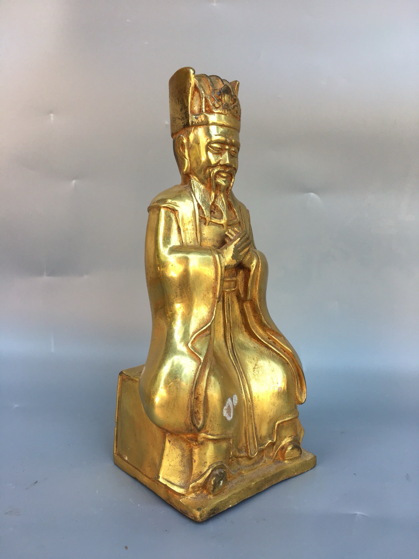 Chinese antique bronze gilded figure statues