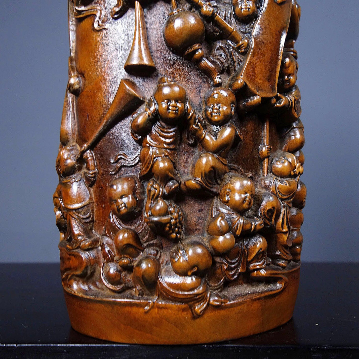 Chinese Antique Huangyangmu Baizi Painting Pen Holder