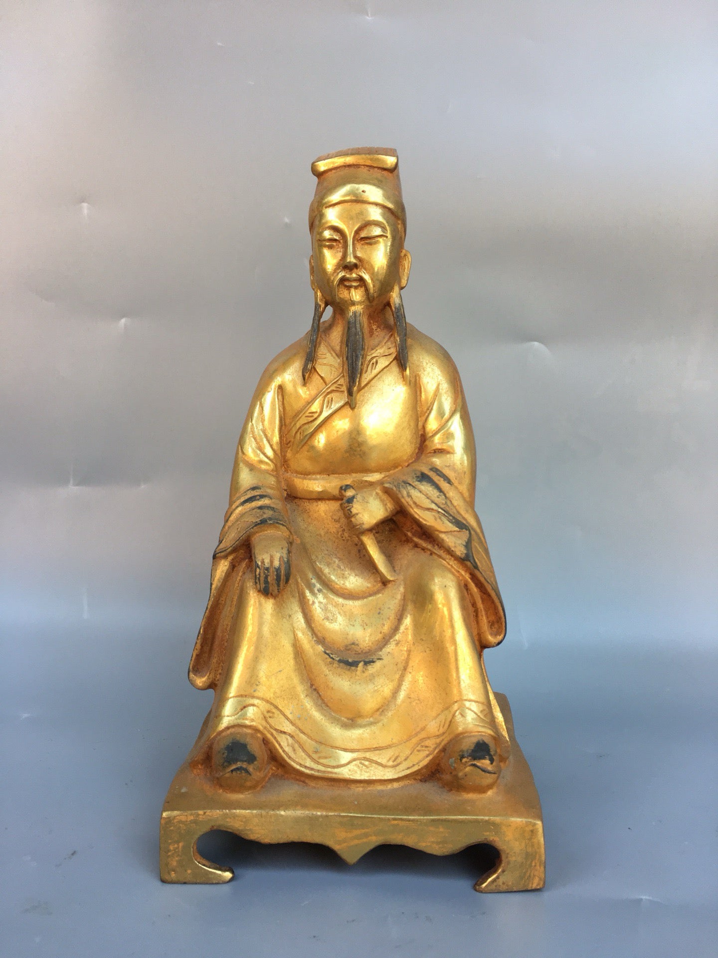 Chinese antique bronze gilded figure statues