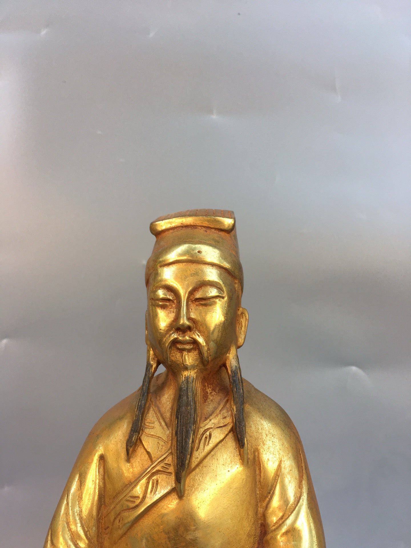 Chinese antique bronze gilded figure statues