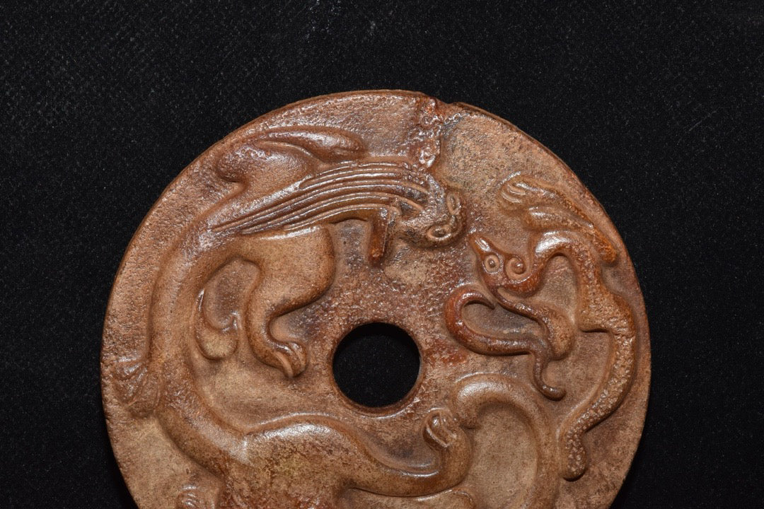 Chinese Antique Hetian Yulong Coins